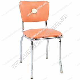 1950s american retro diner chair M-8347-Wholesale orange colour with middle button backrest 1960's american diner chair, button back chrome american style 60's diner chairs