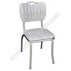 1950s american retro diner chair M-8364-Handle back with gray pattern leather 1950s style american dinner chairs, gray leather stripe with handle american 1950s dinner chairs