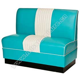 Turquoise vinyl 60's american style dinette booth couches, thick seating and backrest american 1960's dinette booth seating furniture