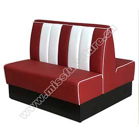 Midcentury american style rubby doubleside retro fast food booth couches, wood frame rubby 4 seat doubleside retro booth couches