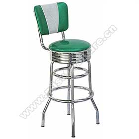 Colorful turquoise/red V back with piping fifties american diner bar chair, stainless steel 50s american style retro club bar stools furniture