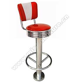 Wholesale red and white V shape back steel midcentury retro bar stools, steel fixe to floor red or turquoise kitchen 1950s retro pub stools