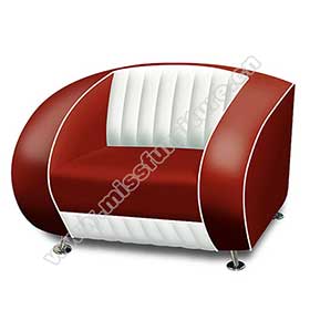 <b>Durable red and white color Bel Air diner booth seating</b>