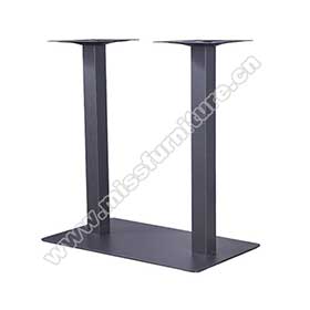 Customize black iron rectangle base american diner table legs M8983, 40*70cm rectangle iron base with 2 pillars 1950s retro diner table legs-American 1950s retro diner table legs M-8983