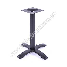 High quality cross base with square pillar iron midcentury table legs M8987, iron black 1950's retro diner cross base table legs-American 1950s retro diner table legs M-8987