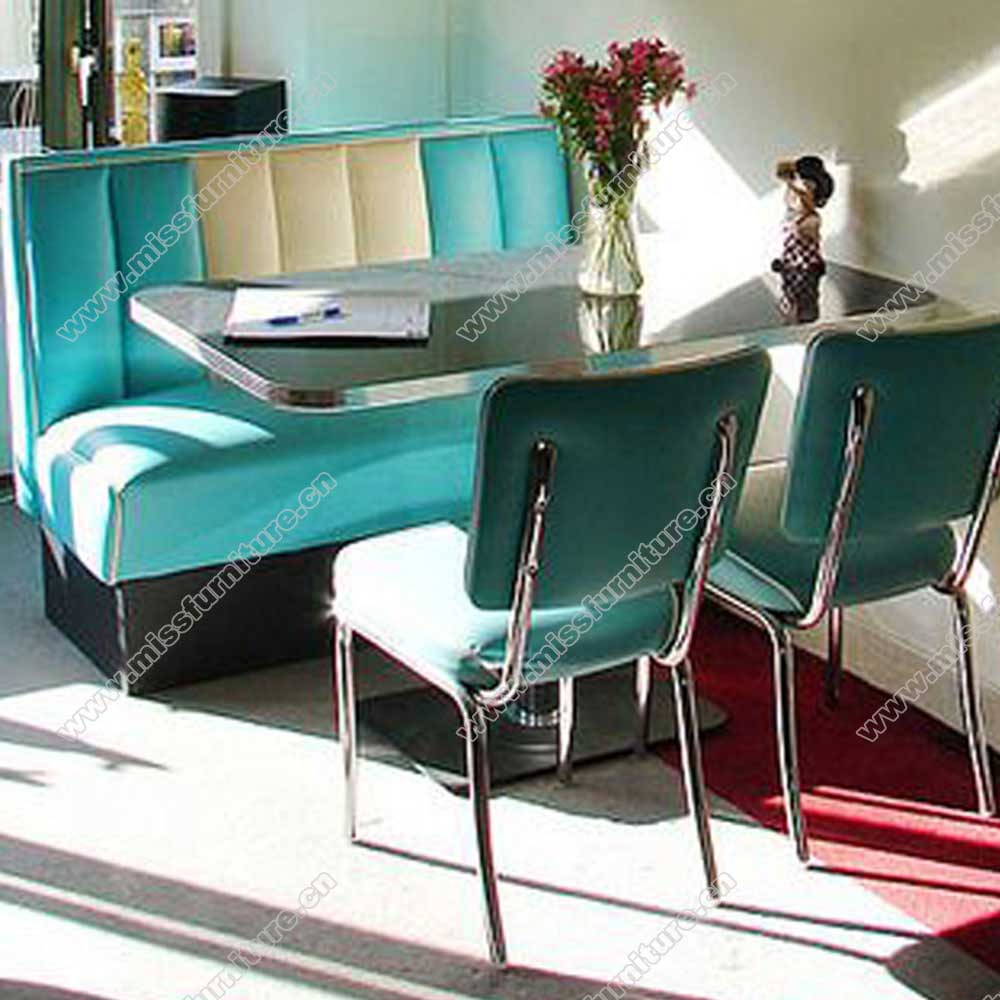 High Quality Turquoise Stripe Retro American Diner Booth Seating Bel ...