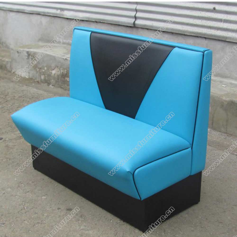 Turquoise V shape doubleside retro diner Bel Air booth couches, double side 4 seat V backrest american 1950s Bel Air booth couches, American 1950s style retro diner booth seating furniture M-8548