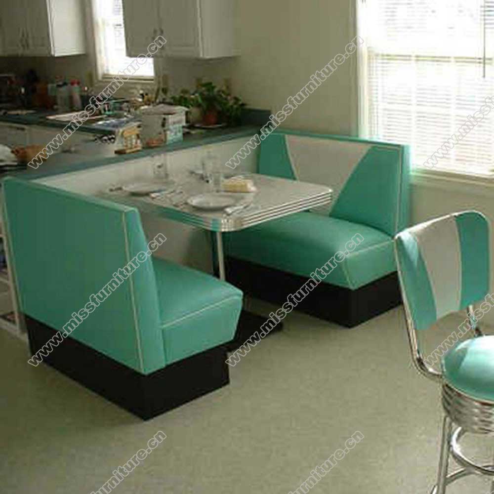 Customize V back with piping turquoise vinyl restaurant 1960s retro ...